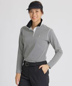 Paul Stuart / ポール・スチュアート カットソー | 【GOLF】カミフパケ柄プリント長袖ポロシャツ