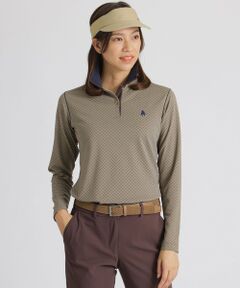 Paul Stuart / ポール・スチュアート カットソー | 【GOLF】カミフパケ柄プリント長袖ポロシャツ