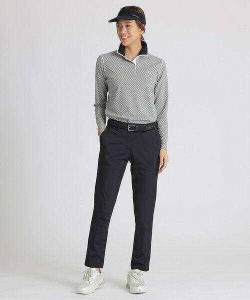 Paul Stuart / ポール・スチュアート カットソー | 【GOLF】カミフパケ柄プリント長袖ポロシャツ | 詳細1