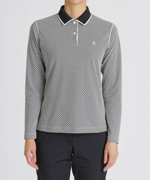 Paul Stuart / ポール・スチュアート カットソー | 【GOLF】カミフパケ柄プリント長袖ポロシャツ | 詳細3