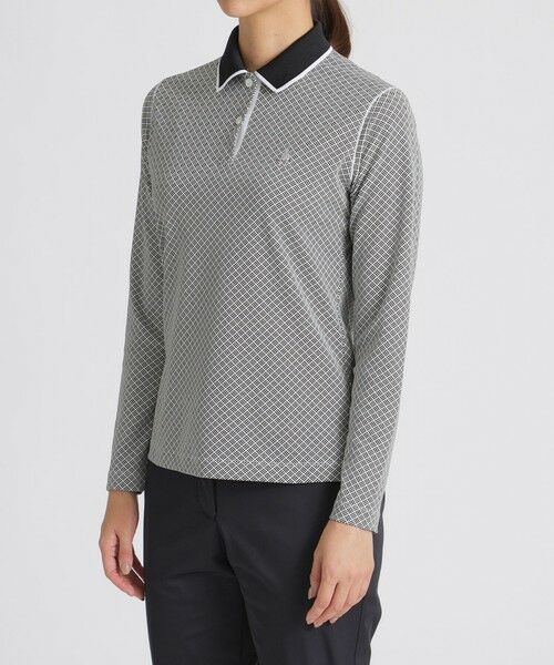 Paul Stuart / ポール・スチュアート カットソー | 【GOLF】カミフパケ柄プリント長袖ポロシャツ | 詳細4