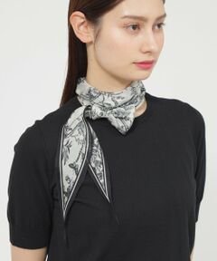 Paul Stuart / ポール・スチュアート マフラー・ショール・スヌード・ストール | 【Precious掲載】【ウォッシャブル】ドローイングフラワーダイヤスカーフ