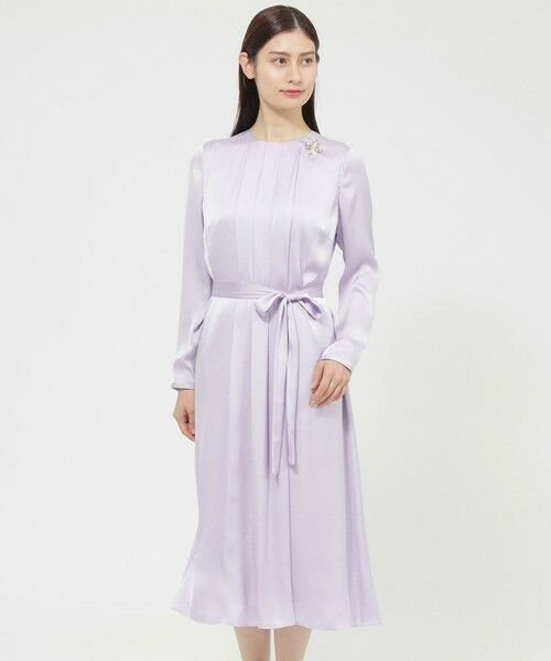 Paul Stuart / ポール・スチュアート ロング・マキシ丈ワンピース | 【ウォッシャブル】バックジョーゼットサテンライト　ワンピース | 詳細10