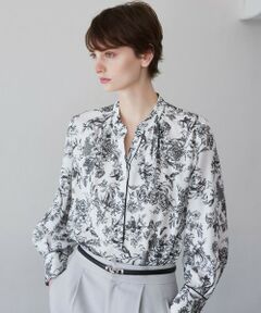 Paul Stuart / ポール・スチュアート シャツ・ブラウス | 【Precious掲載】【ウォッシャブル】ドローイングフラワー　ブラウス
