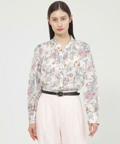 Paul Stuart / ポール・スチュアート シャツ・ブラウス | 【Precious掲載】【ウォッシャブル】ドローイングフラワー　ブラウス