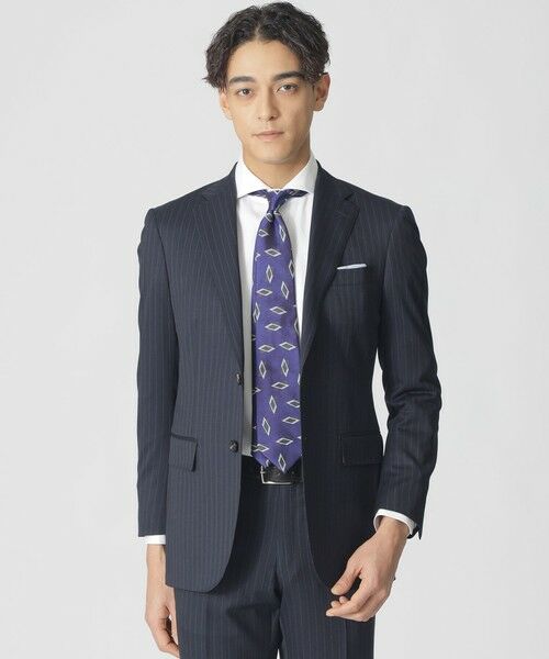 Paul Stuart/ポール・スチュアート 【EASTGATEMODEL】Super150'sストライプ柄スーツ ネイビー1 52 Paul Stuart/ポール・スチュアート 【EASTGATEMODEL】Super150'sストライプ柄スーツ ネイビー1 52