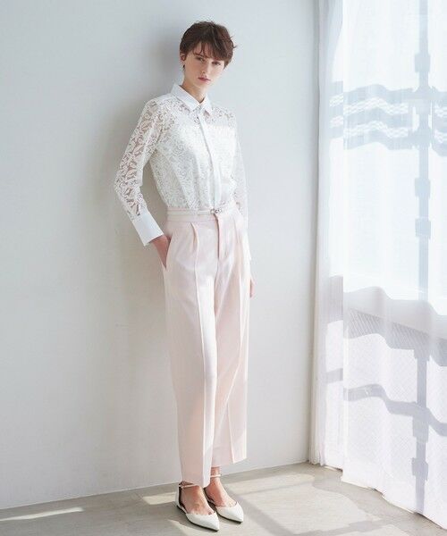 Paul Stuart / ポール・スチュアート シャツ・ブラウス | 【Precious掲載】【ウォッシャブル】ボタニカルレース　ブラウス | 詳細1