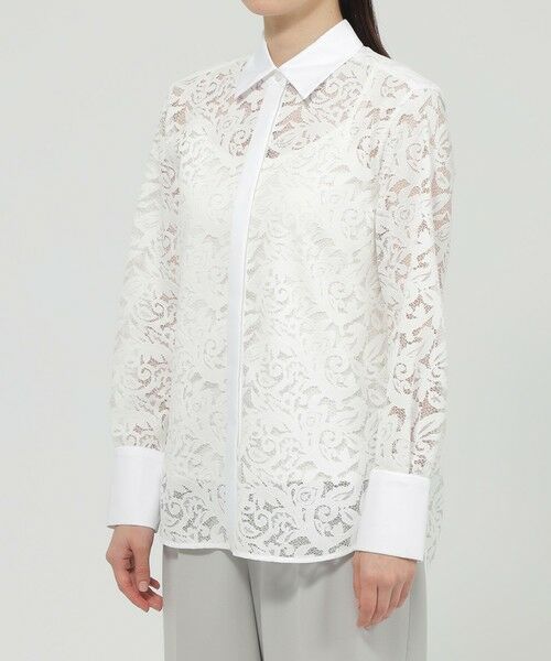 Paul Stuart / ポール・スチュアート シャツ・ブラウス | 【Precious掲載】【ウォッシャブル】ボタニカルレース　ブラウス | 詳細4