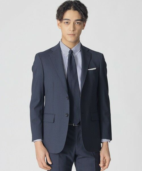 Paul Stuart/ポール・スチュアート 【GLOBAL MODEL】ハイツイストメッシュ SOLOTEX スーツ ネイビー 48 Paul Stuart/ポール・スチュアート 【GLOBAL MODEL】ハイツイストメッシュ SOLOTEX スーツ ネイビー 48