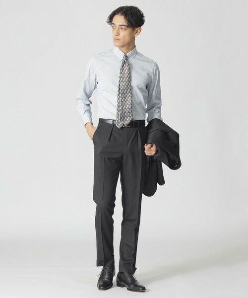 Paul Stuart / ポール・スチュアート シャツ・ブラウス | ミニロンドンストライプ柄 タブカラードレスシャツ | 詳細1