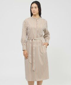 Paul Stuart / ポール・スチュアート ロング・マキシ丈ワンピース | 【ウォッシャブル】ドレープストライプ　ワンピース