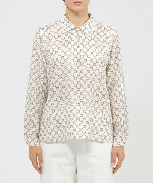 Paul Stuart / ポール・スチュアート シャツ・ブラウス | 【Precious掲載】【ウォッシャブル】ロープモノグラム　ブラウス | 詳細5