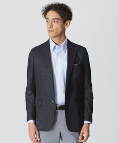 Paul Stuart ウールリネン ハケメジャケット ブルー Lサイズ ウォッシャブル/防しわ性】ウールフランネル ジャケット