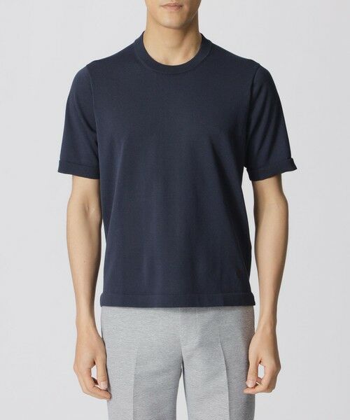 Paul Stuart / ポール・スチュアート ニット・セーター | ドレスニットＴシャツ　TEXBRID（R）プレーティング | 詳細4