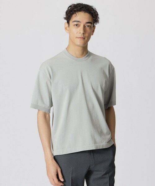 Paul Stuart/ポール・スチュアート ドレスニットTシャツ TEXBRID(R)プレーティング グリーン系 46 Paul Stuart/ポール・スチュアート ドレスニットTシャツ TEXBRID(R)プレーティング グリーン系 46