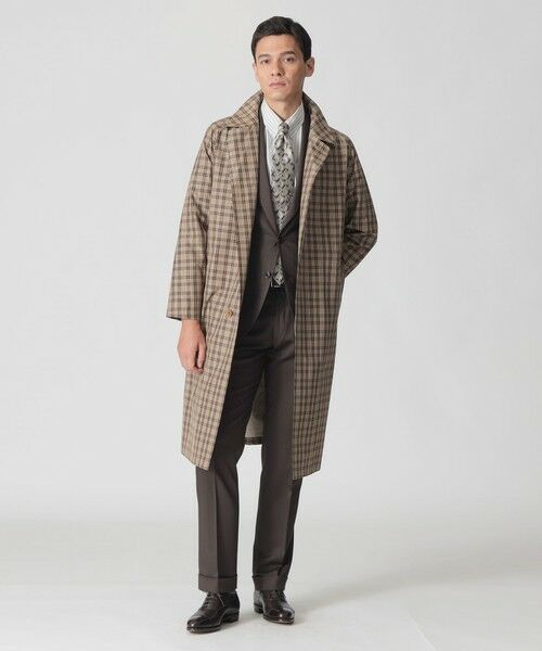 Paul Stuart / ポール・スチュアート その他アウター | 【数量限定】「COLLECTION LINE」チェック柄　ベルテッドバルマカーンコート | 詳細1