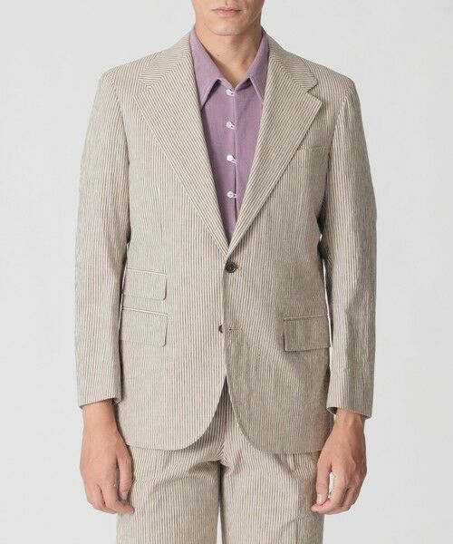 Paul Stuart / ポール・スチュアート その他アウター | 【数量限定】「COLLECTION LINE」シアサッカーノッチドワイドラペルジャケット | 詳細2