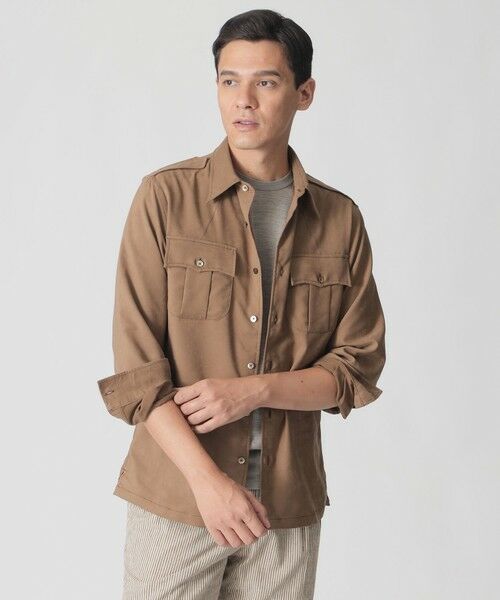 Paul Stuart / ポール・スチュアート ブルゾン | 【数量限定】「COLLECTION LINE」サファリシャツジャケット(ベージュ系8)