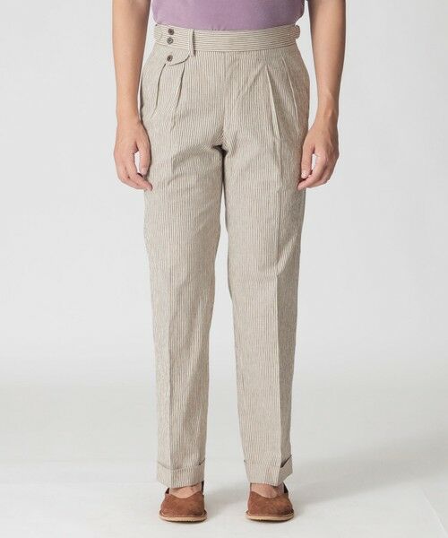 Paul Stuart / ポール・スチュアート その他パンツ | 【数量限定】「COLLECTION LINE」シアサッカー２インプリーツ ストレートシルエット サイドアジャストパンツ | 詳細2