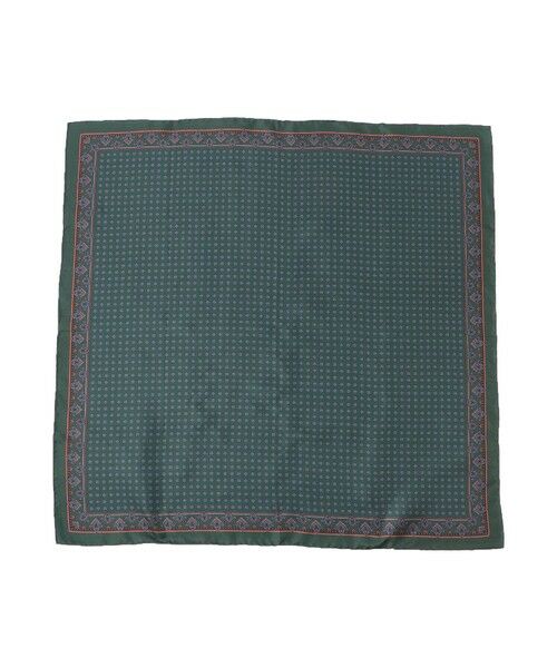 Paul Stuart / ポール・スチュアート マフラー・ショール・スヌード・ストール | 小紋柄プリント　スクエアシルクスカーフ（英国製） | 詳細1