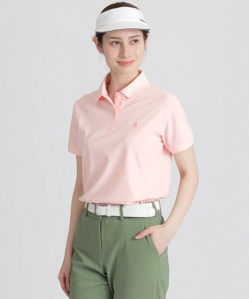 Paul Stuart/ポール・スチュアート 【GOLF】襟裏ロゴジャカードカラーポロシャツ ピンク L Paul Stuart/ポール・スチュアート 【GOLF】襟裏ロゴジャカードカラーポロシャツ ピンク L