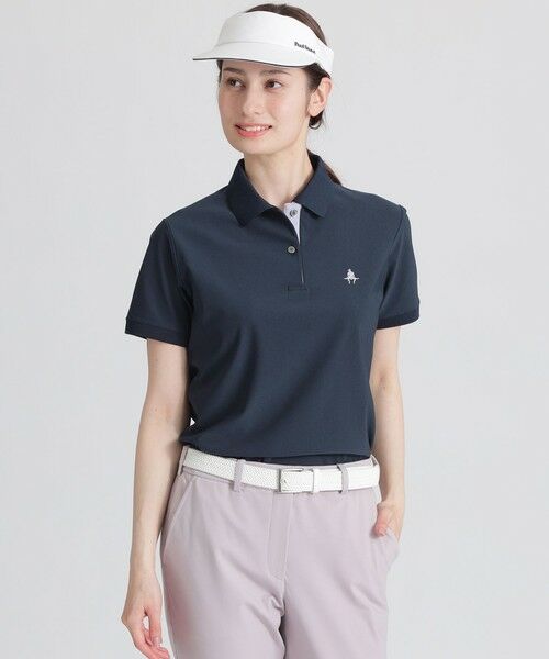 Paul Stuart/ポール・スチュアート 【GOLF】襟裏ロゴジャカードカラーポロシャツ ネイビー M Paul Stuart/ポール・スチュアート 【GOLF】襟裏ロゴジャカードカラーポロシャツ ネイビー M