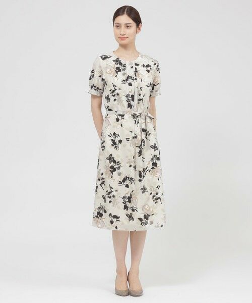 Paul Stuart / ポール・スチュアート ロング・マキシ丈ワンピース | 【WEB・一部店舗限定】フローラル/ドットプリント ワンピース | 詳細1