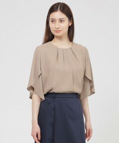 Paul Stuart / ポール・スチュアート シャツ・ブラウス | 【ウォッシャブル】バックサテンジョーゼット　ブラウス