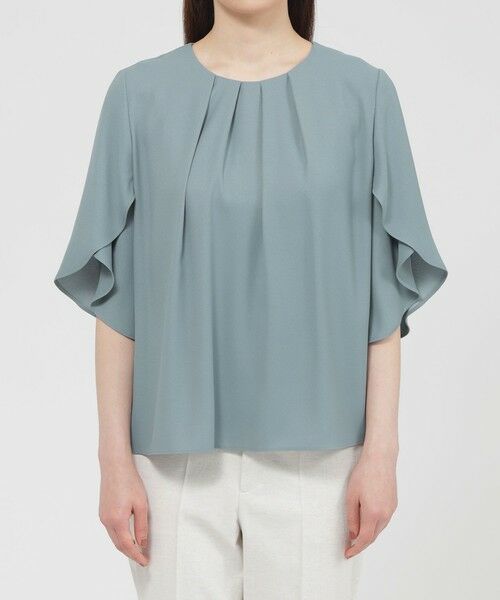 Paul Stuart / ポール・スチュアート シャツ・ブラウス | 【ウォッシャブル】バックサテンジョーゼット　ブラウス | 詳細4