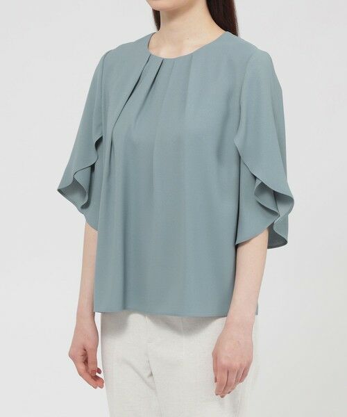 Paul Stuart / ポール・スチュアート シャツ・ブラウス | 【ウォッシャブル】バックサテンジョーゼット　ブラウス | 詳細5