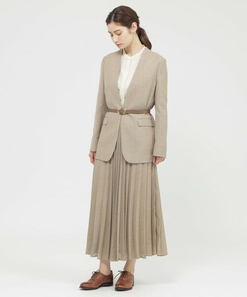 Paul Stuart / ポール・スチュアート スカート | 【ウォッシャブル】リネンライクカラミ スカート | 詳細4