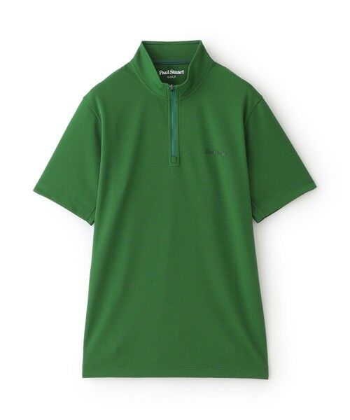 Paul Stuart/ポール・スチュアート 【吸水速乾/UVカット】メッシュハーフジップ半袖Tシャツ(GOLF) グリーン系4 LL Paul Stuart/ポール・スチュアート 【吸水速乾/UVカット】メッシュハーフジップ半袖Tシャツ(GOLF) グリーン系4 LL