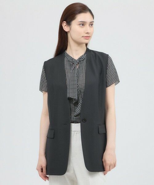 Paul Stuart/ポール・スチュアート 【ウォッシャブル/接触冷感/UV対策/吸水速乾】2wayストレッチカラミ ジレ ネイビー 6