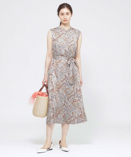 Paul Stuart / ポール・スチュアート ロング・マキシ丈ワンピース | 【ウォッシャブル】サラサペイズリー　ワンピース | 詳細1