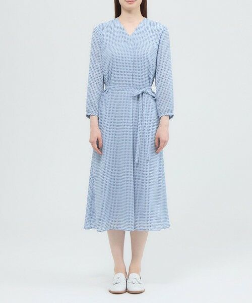 Paul Stuart / ポール・スチュアート ロング・マキシ丈ワンピース | 【ウォッシャブル】格子プリント　ワンピース | 詳細4