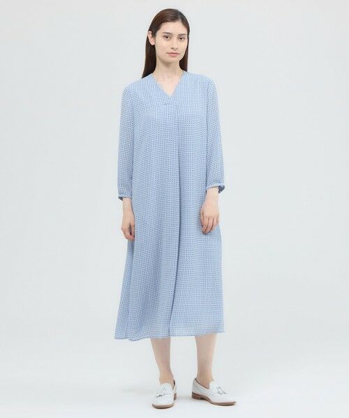 Paul Stuart / ポール・スチュアート ロング・マキシ丈ワンピース | 【ウォッシャブル】格子プリント　ワンピース | 詳細7