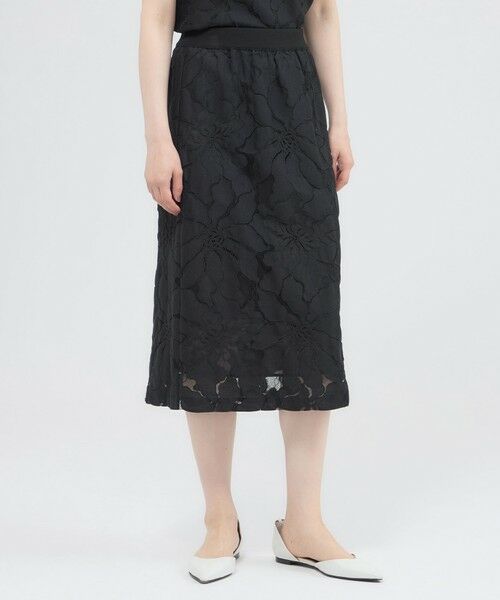 Paul Stuart / ポール・スチュアート スカート | 【ウォッシャブル】フラワーコードレース　スカート | 詳細12