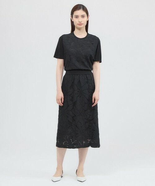 Paul Stuart / ポール・スチュアート スカート | 【ウォッシャブル】フラワーコードレース　スカート | 詳細4