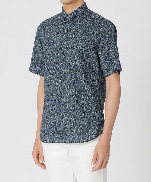 Paul Stuart / ポール・スチュアート シャツ・ブラウス | ミニフラワープリント ミラクルウェーブ半袖シャツ | 詳細4