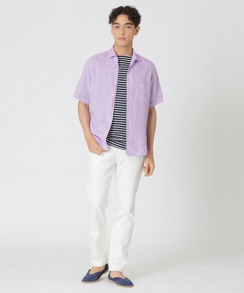 Paul Stuart / ポール・スチュアート シャツ・ブラウス | 先染めフレンチリネンシャンブレー半袖シャツ | 詳細3