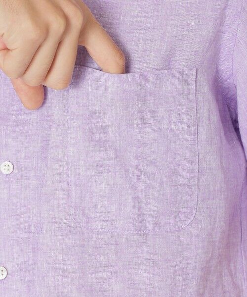 Paul Stuart / ポール・スチュアート シャツ・ブラウス | 先染めフレンチリネンシャンブレー半袖シャツ | 詳細9