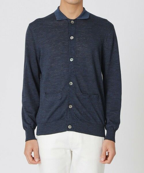Paul Stuart / ポール・スチュアート ニット・セーター | リネンオープンニットポロカーディガン | 詳細3