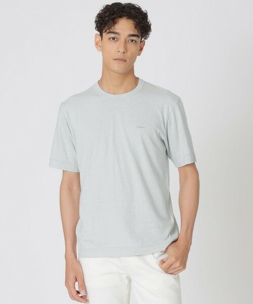 Paul Stuart / ポール・スチュアート カットソー | ラフィ天竺 カジュアルTシャツ(ブルー系2)