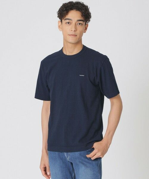 Paul Stuart / ポール・スチュアート カットソー | ラフィ天竺 カジュアルTシャツ(ネイビー)