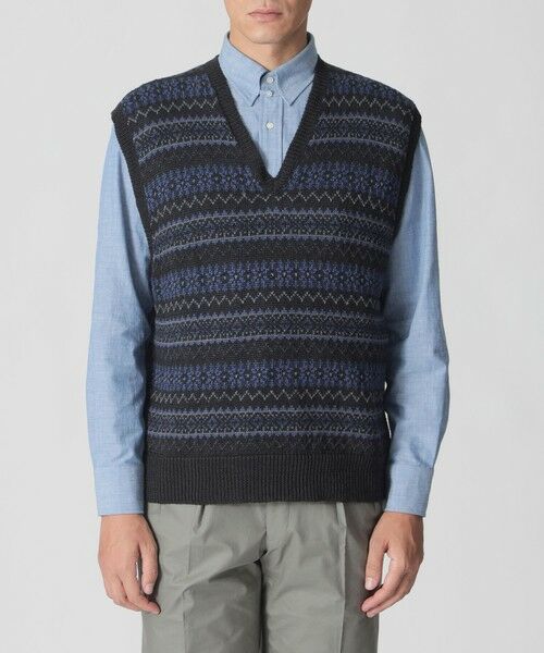 Paul Stuart / ポール・スチュアート ニット・セーター | 【数量限定】フェアアイル柄ニットベスト | 詳細3