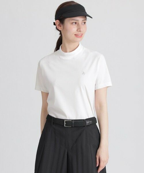 Paul Stuart/ポール・スチュアート 【GOLF】半袖モックネックTシャツ ホワイト M Paul Stuart/ポール・スチュアート 【GOLF】半袖モックネックTシャツ ホワイト M