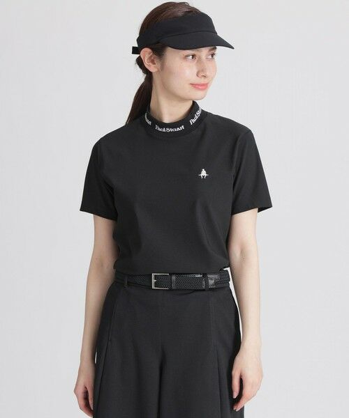 Paul Stuart/ポール・スチュアート 【GOLF】半袖モックネックTシャツ ブラック1 M Paul Stuart/ポール・スチュアート 【GOLF】半袖モックネックTシャツ ブラック1 M