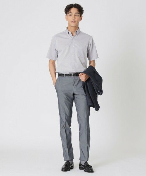 Paul Stuart / ポール・スチュアート シャツ・ブラウス | 【形態安定/高通気/クールビズ】シャンブレーメッシュ半袖ボタンダウンシャツ | 詳細1