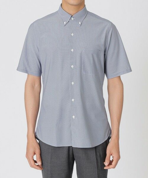 Paul Stuart / ポール・スチュアート シャツ・ブラウス | 【WEB・一部店舗限定/吸水速乾/接触冷感】ミニチェックプリント　ストレッチ半袖シャツ | 詳細3