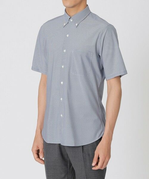 Paul Stuart / ポール・スチュアート シャツ・ブラウス | 【WEB・一部店舗限定/吸水速乾/接触冷感】ミニチェックプリント　ストレッチ半袖シャツ | 詳細4